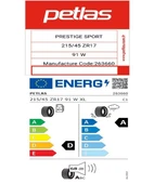 Petlas 215/45 ZR17 TL 91W XL PRESTIGE SPORT Yaz Lastiği (Üretim Tarihi:2025) thumbnail 2