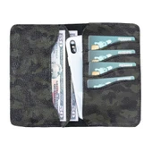 Leony 6.1 inch Uyumlu Deri Kartlıklı Kılıf Kamuflaj Yeşil - 1