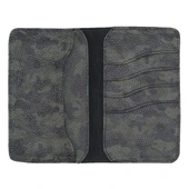 Leony 6.1 inch Uyumlu Deri Kartlıklı Kılıf Kamuflaj Yeşil - 2