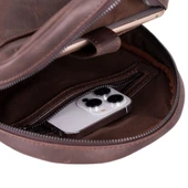 Blake Gerçek Deri Çapraz Çanta Antik Koyu Kahve - 5