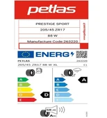 Petlas 205/45 ZR17 TL 88W XL PRESTIGE SPORT Yaz Lastiği (Üretim Tarihi:2025) thumbnail 2