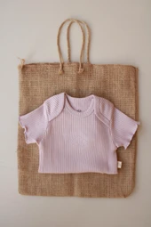 Lila Fitilli Kız Bebek Body thumbnail 2