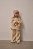 Bej Cookie Nakışlı Dökümlü Alt Üst Takım - 2