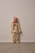 Bej Cookie Nakışlı Dökümlü Alt Üst Takım - 5