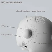 Trend Store Çok Fonksiyonlu Mini Çocuk Çalar Saat Ses Kontrollü Masa Üstü Alarmlı Ve Kurmalı - 3