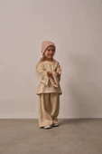 Bej Cookie Nakışlı Dökümlü Alt Üst Takım - 7