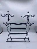 İthal Metal Siyah  Renk 35x34 Cm Küpe KolyeStandı - 2