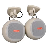 Magicvoice MV-12 7.5 CM 20 Watt Komütatörlü Hat Trafolu Krem Beyazı Sütun Sarkık Hoparlör (2'Li Takım) - 2