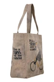 Kadın Vegan Deri Gri Large Tote Bag - Rider Woman Tasarım - 7