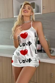 Love Desenli Saten - 4