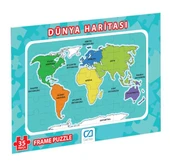 Dünya Haritası Frame Puzzle-35 - 1