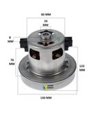 Electrolux Uyumlu ZUA 3840P Süpürge Motoru thumbnail 2