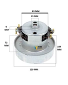 Arçelik Uyumlu S 6255 Süpürge Motoru 1200W HT60 thumbnail 2