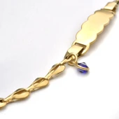 14 Ayar Altın Kaplama  Bebek ve Çocuk Göz Boncuk Nazarlı  İsim Gümüş Bilellik Künye - BPC00104 thumbnail 1