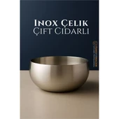 Modacar Çift Cidarlı Kase - Inox Çelik Kase  18 cm - 1