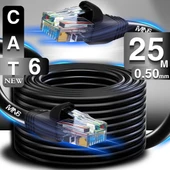 MN6 M106 25 Metre internet kablosu/CAT6 iki kat korumalı UTP 0,50MM/İç dış mekan/25M ethernet kablosu - 1
