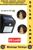 Outdoor Dış Mekan Bahçe Aydınlatma Güneş Enerjili Hareket Sensörlü Gün Işığı 20 Ledli Solar Lamba - 1