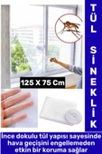 Montaj Gerektirmez Hava Girişi Engellemez Sivrisinek Önleyen Tek Kanat Yapışkanlı Sineklik 125X75 Cm - 1