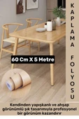 Kolay Temizlenir Su Yağ Neme Dayanıklı Şık Ahşap Görünümlü Kendinden Yapışkanlı Kaplama Kağıdı 5 Mtr thumbnail 1
