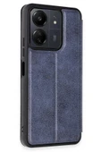 Xiaomi Redmi 13C Kılıf Flip Cover - Lacivert thumbnail 2