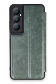 Realme C65 Kılıf Flip Cover - Koyu Yeşil thumbnail 1