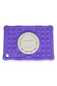 Samsung Galaxy Tab A9 Plus Kılıf Patpat El Tutma Aparatlı Standlı Tablet Silikon - Mor thumbnail 1