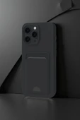 iPhone 16 Plus Kılıf Kelvin Kartvizitli Silikon - Siyah thumbnail 1