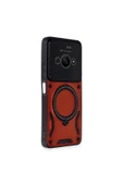 Xiaomi Poco C61 Kılıf Joy Lens Standlı Kapak - Kırmızı thumbnail 2