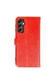 Samsung Galaxy M34 5G Kılıf Trend S Plus Kapaklı Kılıf - Kırmızı thumbnail 1