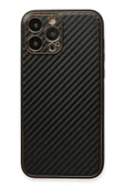 iPhone 13 Pro Max Kılıf Coco Karbon Silikon - Siyah thumbnail 1