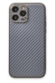 iPhone 13 Pro Max Kılıf Coco Karbon Silikon - Gri thumbnail 1