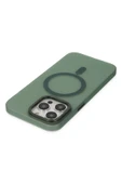 iPhone 14 Pro Kılıf Lodos Magneticsafe Mat Kapak - Köknar Yeşili thumbnail 5