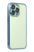 iPhone 13 Pro Kılıf Lensli Silikon - Açık Mavi thumbnail 2