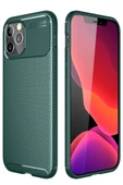 iPhone 11 Pro Kılıf Auto Focus Karbon Kapak - Yeşil thumbnail 1