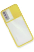 Vivo Y11S Kılıf Palm Buzlu Kamera Sürgülü Silikon - Sarı thumbnail 2