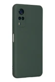 Vivo Y53S Kılıf Nano içi Kadife Silikon - Koyu Yeşil thumbnail 2
