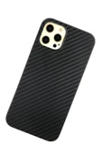iPhone 12 Pro Max Kılıf Karbon PP Silikon - Siyah thumbnail 3