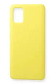 Samsung Galaxy A71 Kılıf Nano içi Kadife Silikon - Sarı thumbnail 1