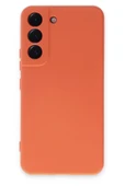 Samsung Galaxy S22 Kılıf Nano içi Kadife Silikon - Turuncu thumbnail 1