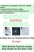 Özel Üretim Uzun Ömürlü Oto Araç Otomobil Gürültü Darbe Çizilme Önleyici Fosforlu Koruyucu Ped 10'lu - 1