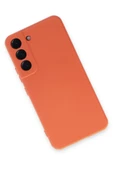 Samsung Galaxy S22 Kılıf Nano içi Kadife Silikon - Turuncu thumbnail 3