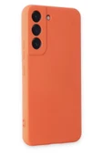 Samsung Galaxy S22 Kılıf Nano içi Kadife Silikon - Turuncu thumbnail 2