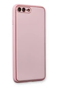 iPhone 7 Plus Kılıf Coco Deri Silikon Kapak - Pudra thumbnail 3