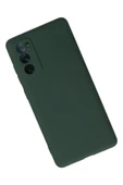 Samsung Galaxy S20 FE Kılıf Nano içi Kadife Silikon - Koyu Yeşil thumbnail 3