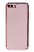 iPhone 7 Plus Kılıf Coco Deri Silikon Kapak - Pudra thumbnail 1