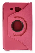 Samsung Galaxy T280 Tab A 7 Kılıf 360 Tablet Deri Kılıf - Pembe thumbnail 3
