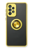 Samsung Galaxy A53 5G Kılıf Montreal Yüzüklü Silikon Kapak - Sarı thumbnail 1