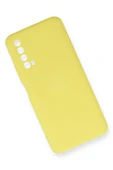 Huawei P Smart 2021 Kılıf Nano içi Kadife Silikon - Sarı thumbnail 3