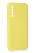 Huawei P Smart 2021 Kılıf Nano içi Kadife Silikon - Sarı thumbnail 2