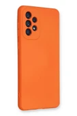 Samsung Galaxy A53 5G Kılıf Nano içi Kadife Silikon - Turuncu thumbnail 2
